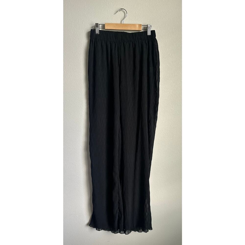 MESHKI Women's Cut Wide Leg Sheer Embroidered Resort Wear Pants Size S